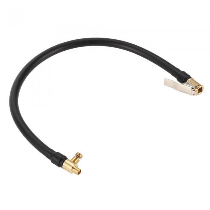 A ABSOPRO タイヤインフレーターエクステンションチューブ 耐久性 17.72インチ M8x0.8 8mm ID エアポンプ 延長ホースアダプター タイヤバルブ用 デフレータブルラバー ブラック 1個