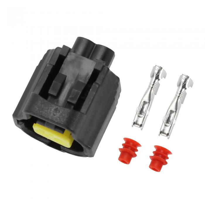 A ABSOPRO Toyotaに対応 およびLexusに対応 用のプラスチック製スズメッキ銅製ブラック1セットの2ピンSSCポジションコネクタプラグ女性ワイヤーターミナルコネクタ