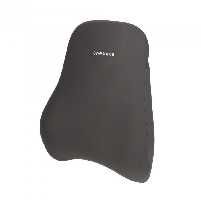 A ABSOPRO オールシーズン対応の車用ヘッドレスト ランバーサポート ネックピロー クッション メモリーフォームサポート エルゴノミックデザイン 48 x39x10.5cm グレー 1個