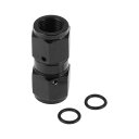 A ABSOPRO メスフレアリデューサーホースフィッティングアダプターAN4 0° 燃料ラインコネクターアルミニウムブラック