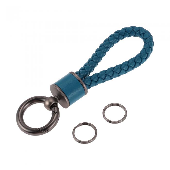 A ABSOPRO カーキーチェーン ユニバーサルキーチェーン キーフォブ用リング ホーム用 女性用 フォーレザー ネイビーブルー