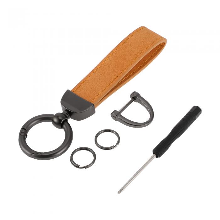 A ABSOPRO カーキーチェーン ユニバーサルキーチェーン リング付き キーフォブ用 ホーム用 女性用 亜鉛合金 イエロー 1セット