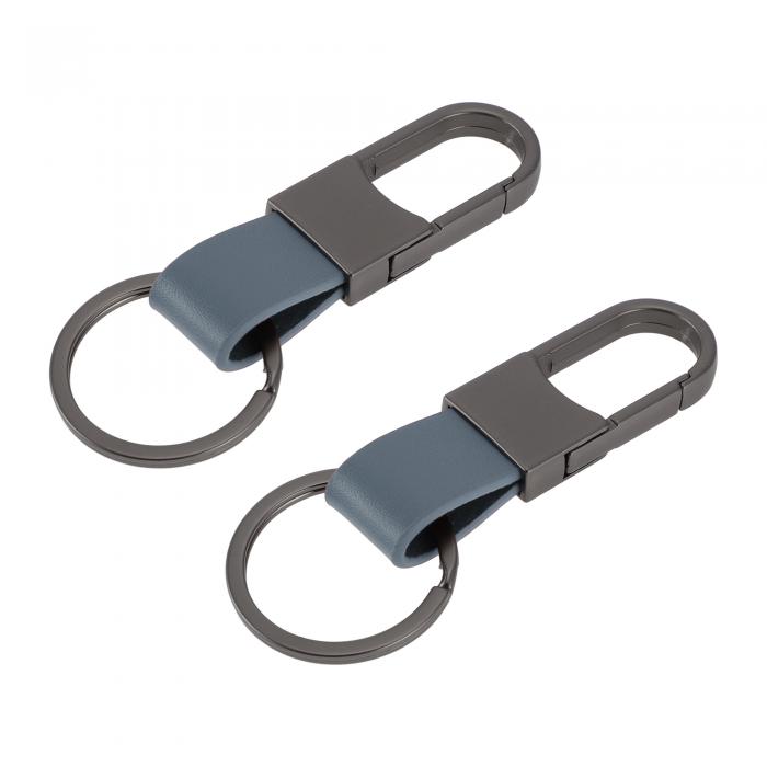 A ABSOPRO 車のキーチェーン ユニバーサル キーチェーン リング キーフォブ用 家庭用 女性用 レザー 亜鉛合金 ライトブルー 2個