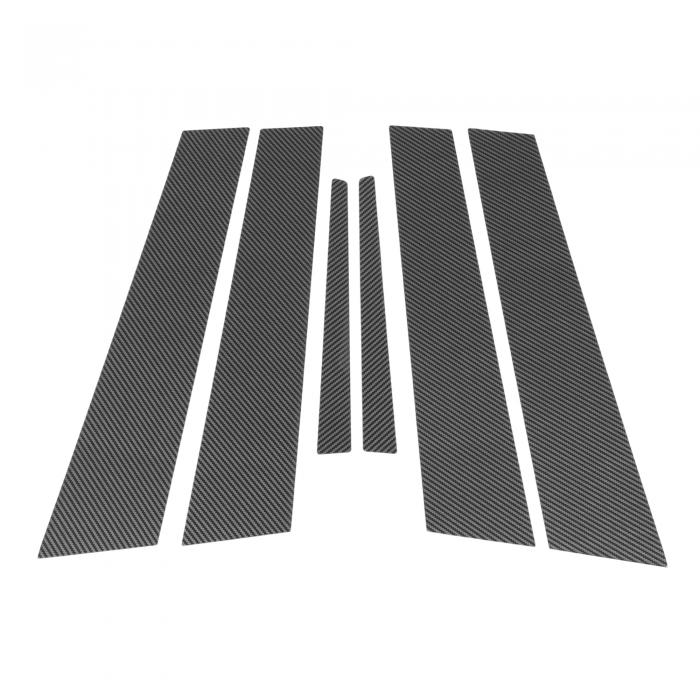 A ABSOPRO ドアピラーウィンドウトリムアンチスクラッチステッカー ピラーポストドアアウターエクステリアカバー Cadillacに対応 ATS 2013-2015 カーボンファイバーパターンブラック