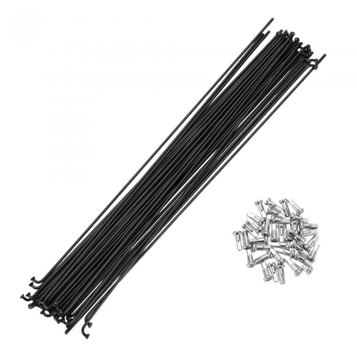 A ABSOPRO 自転車用スポーク 14G 250MM マウンテンバイク用スポーク スチール ブラック 36本