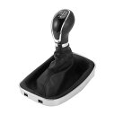 TUCKBOLD オペルに対応インシグニア用のカバー付き5速マニュアルギアシフトノブ | ギアボックススティックシフトレバーノブ ブラックシルバートーン プラス...