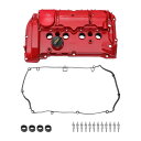 Partuto Miniに対応 Cooper1.6L 2007-2015用エンジンバルブカバーNo.11127646552フロントバルブロッカーカバー アルミニウム合金 レッド ガスケットボルトオイルキャップPc-vバルブ(2)