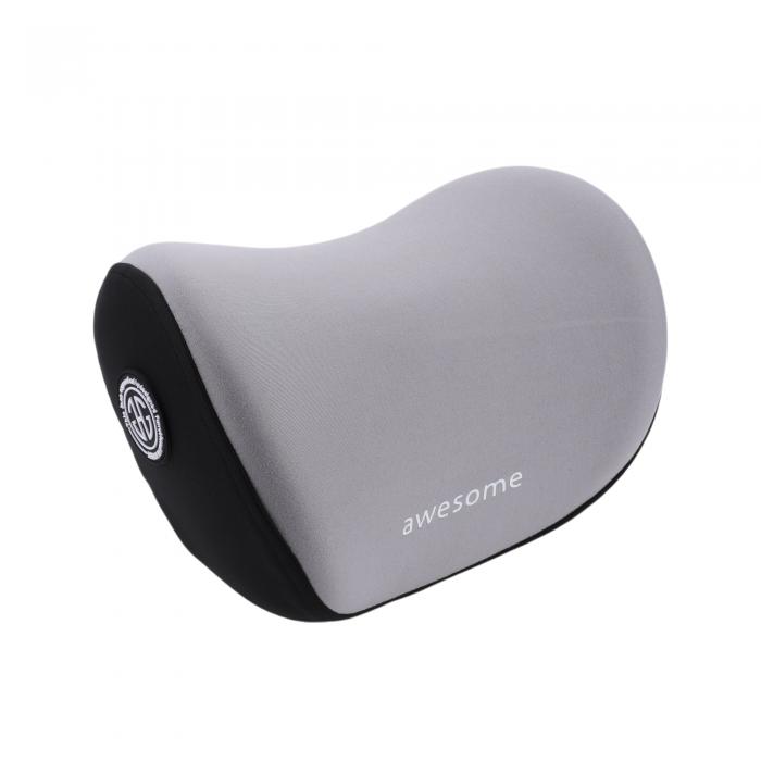 Partuto 1個のユニバーサルカーシートヘッドクッション - 首と背中のための車のシートヘッドレスト枕 - メモリーフォーム ライトグレー
