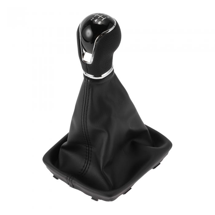 Partuto 2012-2020年用シート・レオン用のプラスチック製フェイクレザー製ブラックの6速マニュアルギア..