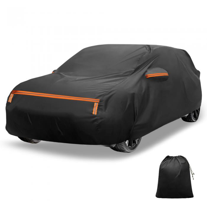 X AUTOHAUX トヨタパッソ用カーカバー アルミフィルム スパンレース綿（裏起毛） アウトドアフルカーカバー オールウェザー防水風防日光雨雪保護 ドアジッパー付き