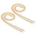 PATIKIL 160 cm フラット財布チェーン 2個 金色 チェーン パースストラップ ハンドバッグチェーン クロスボディストラップ エクステンダー トート...