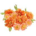 PATIKIL 人工バラの花束 1セット 小さなシルク フェイク牡丹の花の頭 装飾用 ウェディング クラフト パーティー ホームデコレーション オレンジ
