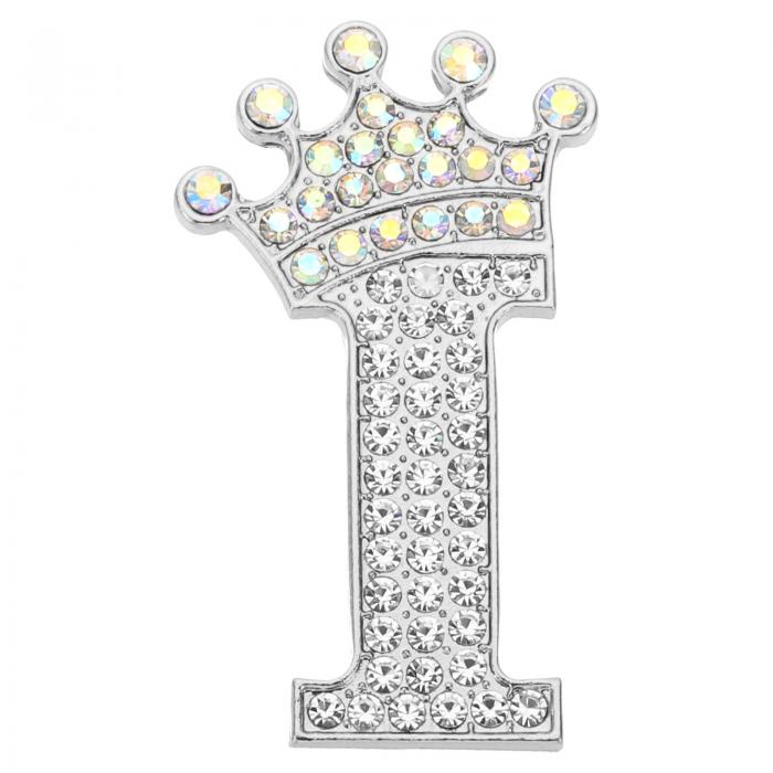PATIKIL レターブローチピン クラウンイニシャルラインストーンアルファベットIレター襟先バッジピン 女性用スーツドレス コートクローズクラフト シルバート...