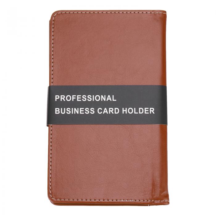PATIKIL レザー名刺ホルダー プロフェッショナル 名刺ブックオーガナイザー 名刺ブックホルダー 240枚のカード容量 さまざまなカード用 茶色