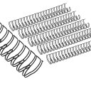 PATIKIL 22mm (7/8") ダブルループワイヤーバインディングコム 20個のメタルツインループバインディングコイル 220枚収容 2:1ピッチ 21リングバインディングスパ イン 黒