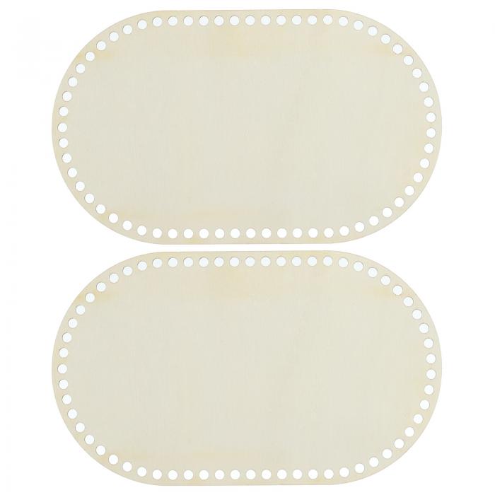 PATIKIL バスケットウッドボトム 25 x 15 cm 楕円形 天然木ベース かぎ針編みバッグシェイパー DIY か..