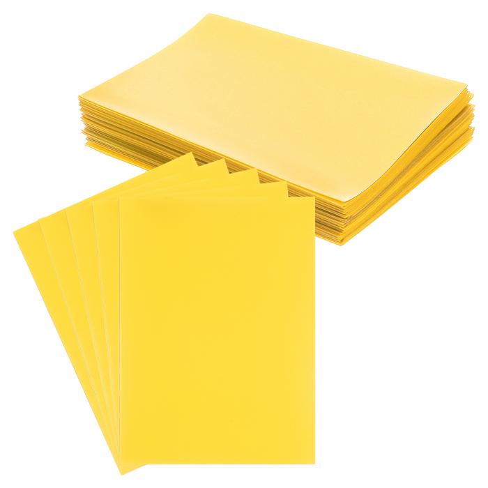 PATIKIL ソフトクリアカードスリーブカードホルダー3.5x2.6インチ 50パックフロストトレーディングカードプロテクター スタンダードコレクタブル野球ゲームトレーディングカード用 イエロー