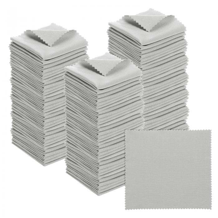 PATIKIL 眼鏡用マイクロファイバークリーニングクロス 5.5"x5.5" 100枚入り グレー