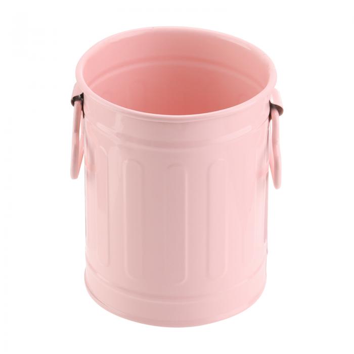 PATIKIL ペンホルダー デスク用メタルペンホルダー ペンホルダーカップオーガナイザー ハンドル付き メイクツールホルダー ステーショナリーストレージ ピンク