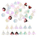 PATIKIL 宝石メイキングチャ ームバルク 35個のアクリルスズランのペンダントDIYネックレス ブレスレット イヤリング作りやクラフト用 マルチカラー