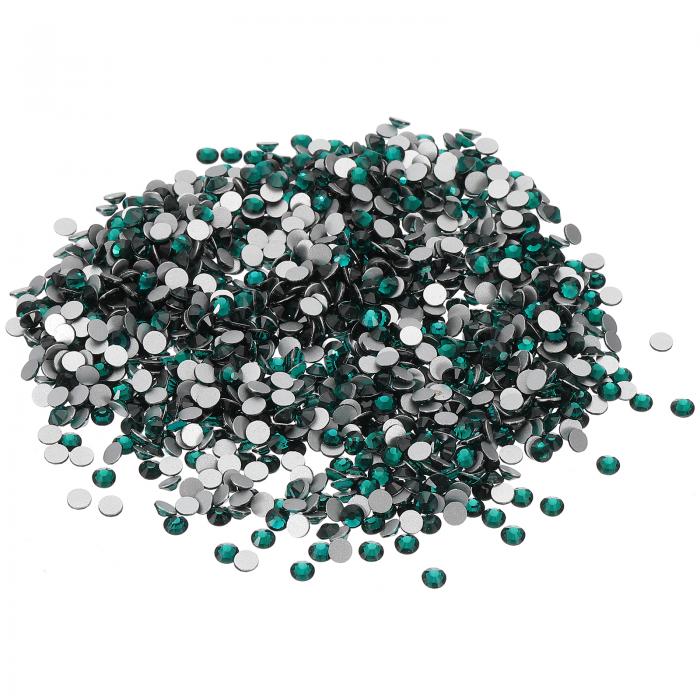 PATIKIL SS16/1440個 ガラスダイアマンテラインストーン 水晶ガラスフラットバックラインストーン ラウンド水晶人工宝石 ネイルアートクラフト衣類DIYメイクアップ用 緑