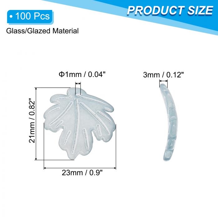 PATIKIL リーフビーズ 100個 水晶メイプルリーフビーズ 透明チェコガラスビーズ スペーサービーズ DIY宝石作り ブレスレット ネックレス用 ブルー 3