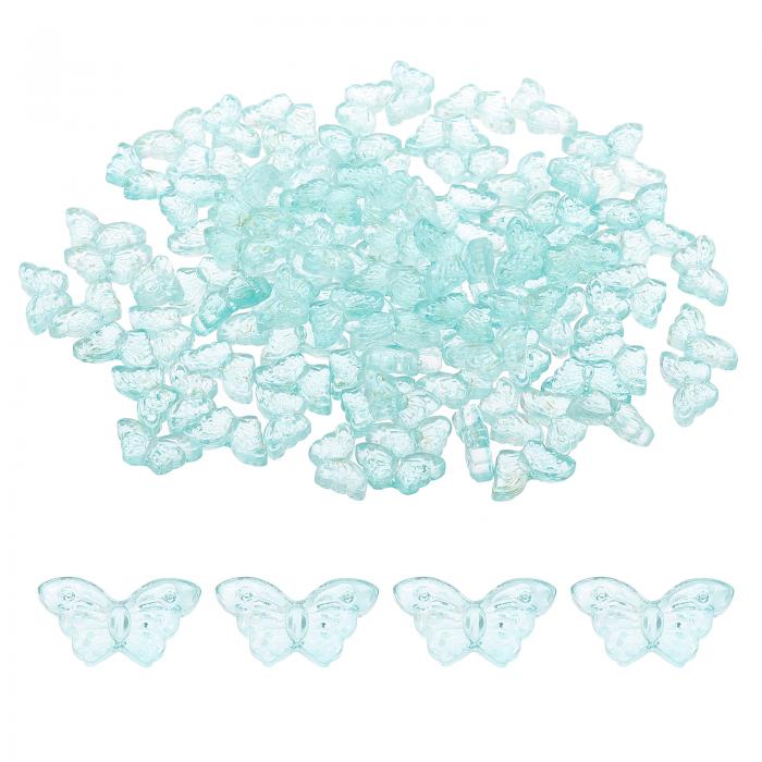 PATIKIL バタフライビーズ 100個 水晶バタフライビーズ 透明なチェコガラスビーズ DIY宝石作り用ブレスレットネックレス用スペーサービーズ 緑
