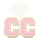 PATIKIL アイロン文字パッチ 2パックのシェニールグリッターレターパッチ ジーンズ 衣類 バッグ 帽子 シャツ クラフトの修理用テープ付き刺繍パッチ ピン...