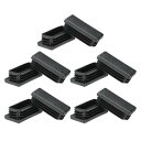 PATIKIL 長方形プラスチックホールプラグ1x0.6インチ 10個入りの長方形金属チューブ用エンドキャップ 家具の椅子の脚 フェンスポストパイプ用 黒色