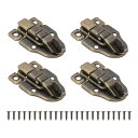 PATIKIL 小さな金属製ボックストグルラッチ 4個入りのビンテージダックビルドハスプラッチキャッチ パドロックホール スクリュー付き 木製宝飾品キャビネット...