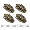 PATIKIL レトロスタイルのダックビルトグルハスプラッチ 4個入りの小さな金属製ビンテージボックストグルと取り付け用ネジ 宝飾品キャビネット 木製の普通のボ...