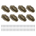 PATIKIL レトロスタイルのダックビルトグルハスプラッチ 8個入りの小さな金属製ビンテージボックストグル 宝飾品キャビネット 木製の普通のボックス手芸用用取...