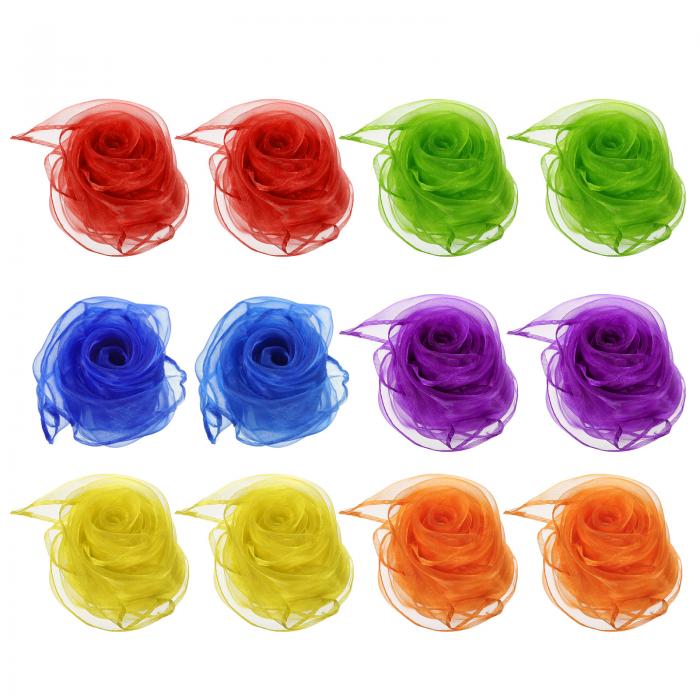 PATIKIL ダンススカーフ 12枚 正方形ジャグリングスカーフ24×24