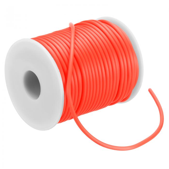 PATIKIL ホローパイプラバーコード27ヤード3 mm PVCラバーチューブコード1.5mmホール ニットビーディングDIYクラフト用プラスチックスプール付き オレンジレッド
