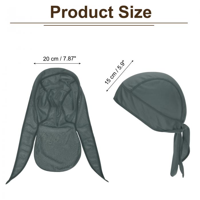 PATIKIL 吸汗キャップ スカルキャップフットボールメンズデューラグ通気性クーリングライナーバンダナサイクリングランニングスポーツハット ダークグレー 3