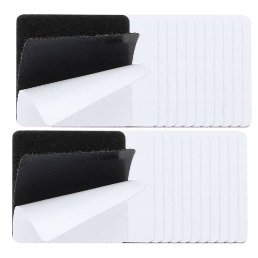 PATIKIL 2" x 2" フックアンドループストリップ 24個の正方形の強力テープ両面粘着性スティッキーファスナーバックマウントテープ 家庭やオフィスでの使用 屋内外での使用 黒 PATIKIL 2" x 2" フックアンドループストリップ 24個の正方形の強力テープ両面粘着性スティッキーファスナーバックマウントテープ 家庭やオフィスでの使用 屋内外での使用 黒