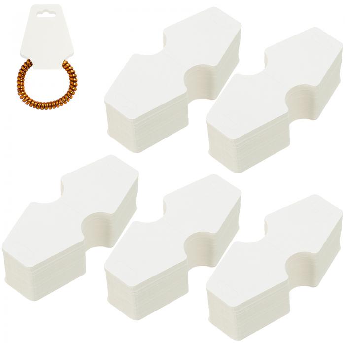 PATIKIL ネックレスディスプレイカード 100枚の自己粘着宝飾品ディスプレイカード 黒/ホワイト