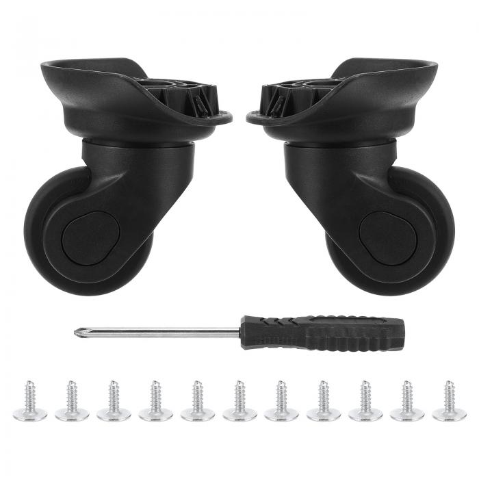 PATIKIL 荷物の車輪の交換 1ペア スーツケースの車輪 キャスターの修理 左右の回転ホイール用 黒 3.3x3.3x3.3x3.3cm