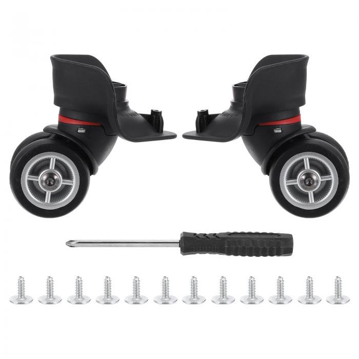 PATIKIL 荷物の車輪の交換 1ペア スーツケースの車輪 キャスターの修理 左右の回転ホイール用 黒 3.3x3.9x4.5x3.1cm