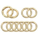 PATIKIL 28mm ODスプリングOリング 10個入りメタルラウンドロックプクリップトリガースナップスプリングキーリングフックバックル 財布ハンドバッグ手芸品製作用 金トーン