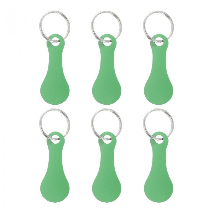 PATIKIL ショッピングトロリートークンキーリング 6個入り2.2"ステンレススチールカートリムーバーアン..