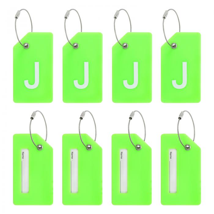 PATIKIL 初期荷物タグ 8個のシリコンスーツケースタグ識別子IDカードホルダー独特な荷物名タグ ステン..