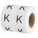 PATIKIL レターK在庫ラベル 1" 大文字ステッカー自己粘着丸い円形コーディングドットラベル(2ロール/合計1000個)収納用