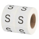 PATIKIL レターS在庫ラベル 1" 大文字ステッカー自己粘着丸い円形コーディングドットラベル(2ロール/合計1000個)収納用
