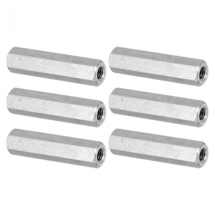 【期間限定10％OFF】PATIKIL M4x0.7ピッチ 304 ステンレススチール 六角カップリングナット 6個 30mm/ ..