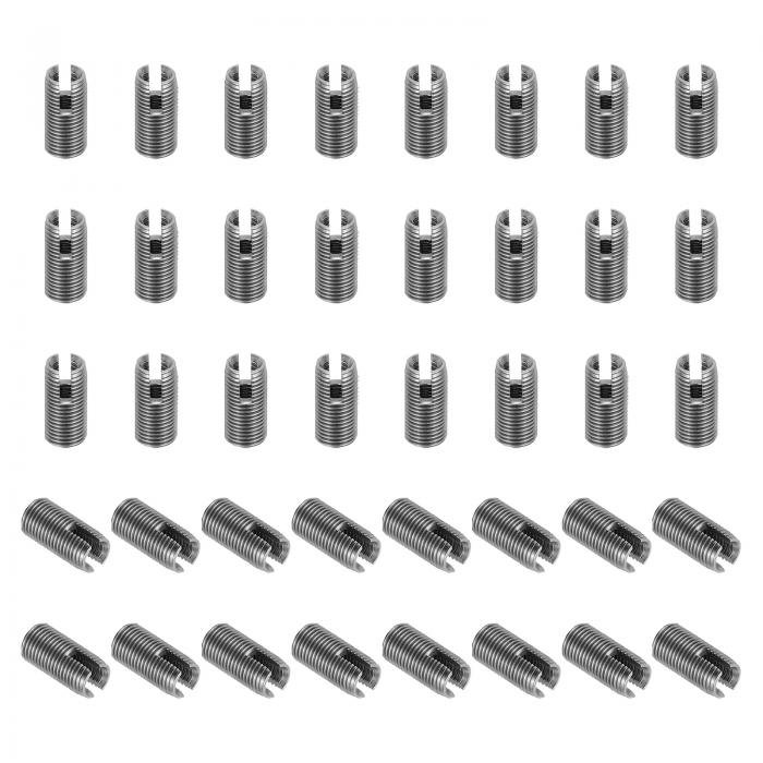 PATIKIL セルフタッピングスレッドインサート 40個 M3 x M5 x 10mm 303ステンレス鋼スレッドアダプターレデューサースロット付きスクリュー修理インサートナットスリーブ