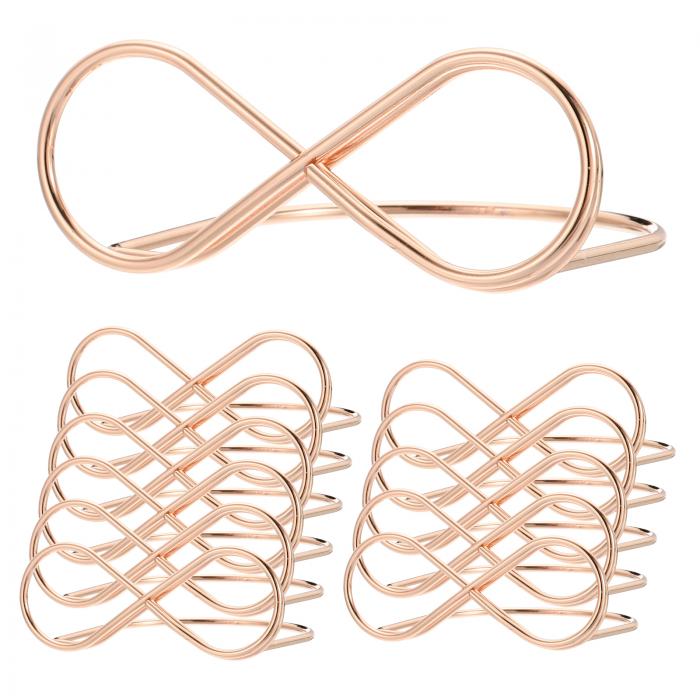 PATIKIL メタルナンバーエイト形状メモクリップホルダースタンド ハートク ラスプテーブルナンバーホル..