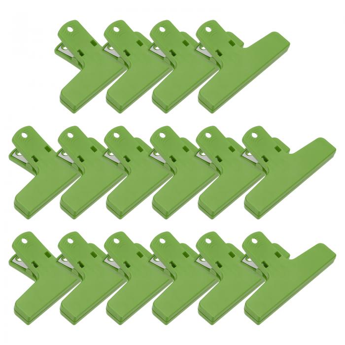 PATIKIL チップバッグクリップ 16個磁気チップクリップ食品バッグクリップクランププラスチックヘビーデューティシールグリッ プ冷蔵庫用紙シート食品キッチンオフィス家庭用 緑 4 x 2.6