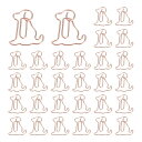 PATIKIL かわいいペーパークリップ 30個 犬 形 ペーパークリップ メタルファニーブックマークプランナークリップ ホームオフィス用デスクファイル整理結婚式 装飾 ローズ金色(3)