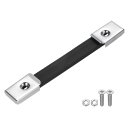 PATIKIL ハンドルストラップ交換 7.8" ゴムアンプスピーカーキャビネットストラップハンドル メタルエンドキャップとハードウェアアクセサリー付き シルバートーン